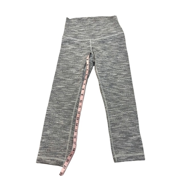 Lululemon Wunder Under Women Gray Leggings Crop High Waist Size 4 Stretch Pants - Picture 3 of 3